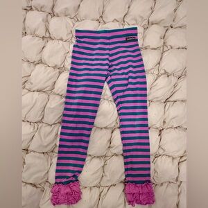 Matilda Jane “Take Me Home” Leggings Size 8 Make Believe Stripe Ruffle